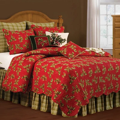 C&F Home Holly Red Euro Sham 1 C&F Home Holly Red Euro Sham
