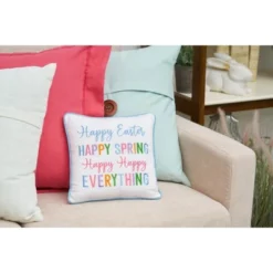 C&F Home 10" X 10" Happy Easter Happy Spring Embroidered Throw Pillow -C&F Home Sales GUEST 0eb10191 7d10 4338 bc78 7c38b23a62d0