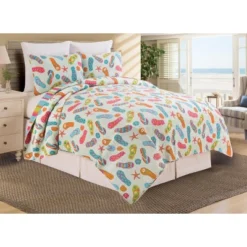 C&F Home Flip Flop Life Coastal Beach Theme Quilt Beach Mini Set