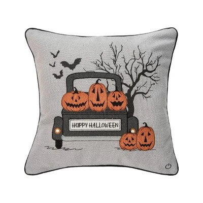C&F Home 18" X 18" Spooky Time Embellished Throw Halloween Pillow With Light-Up LED 3 C&F Home 18" X 18" Spooky Time Embellished Throw Halloween Pillow With Light-Up LED - Image 3