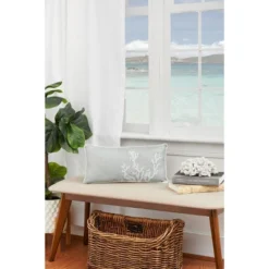 C&F Home 18" X 9" Seafoam Blue Coral Oblong Embellished Throw Pillow -C&F Home Sales GUEST 15fa4c04 4282 4086 af5e a3e00675aff0