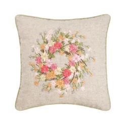 C&F Home 16" X 16" Zinnia Easter Wreath Spring Throw Pillow -C&F Home Sales GUEST 18a29a90 69ed 4ea1 bbba f5e797821ebb