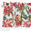 C&F Home Poinsettia Berries Cotton Red Valance Window Treatment