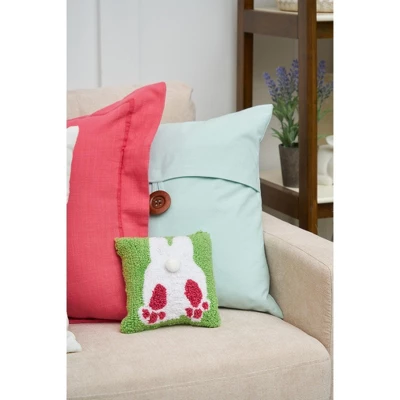 C&F Home 8" X 8" Bunny Bum Hooked Pillow 2 C&F Home 8" X 8" Bunny Bum Hooked Pillow - Image 2
