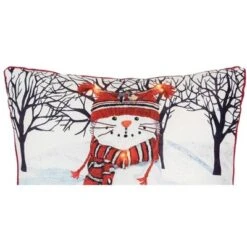 C&F Home Snow Cat Light-Up LED 18" X 18" Throw Pillow