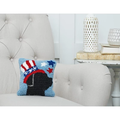 C&F Home 8" X 8" Patriotic Dog Hooked Americana July 4th Throw Pillow 1 C&F Home 8" X 8" Patriotic Dog Hooked Americana July 4th Throw Pillow