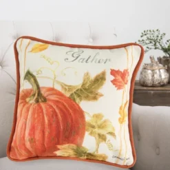 C&F Home 8" X 8" Gather Pumpkin Petite Printed Fall Throw Pillow -C&F Home Sales GUEST 3188bcf2 f61c 4d14 b678 26f413721400