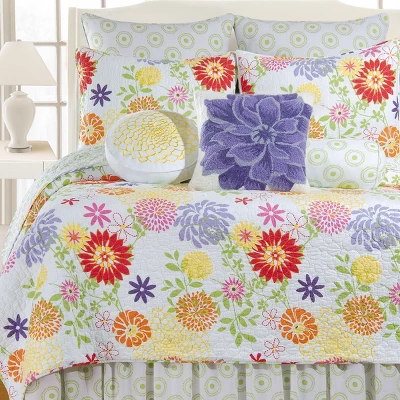 C&F Home 26" X 26" Lilly Yellow Purple Red Pink Floral Euro Sham 3 C&F Home 26" X 26" Lilly Yellow Purple Red Pink Floral Euro Sham - Image 3