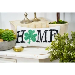 C&F Home 6" X 12" Shamrock Home Hooked Pillow 6 C&F Home 6" X 12" Shamrock Home Hooked Pillow -C&F Home Sales GUEST 3cf5146e 38bb 438a a8ca 6bce76c14661
