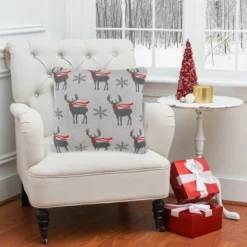 C&F Home 20" X 20" Deer Scarf Christmas Holiday Knitted Throw Pillow -C&F Home Sales GUEST 419fb621 bb6a 4cd4 aad5 d6d23b5ff5f1