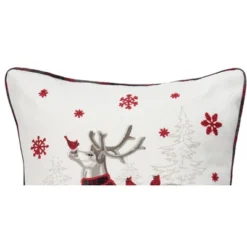 C&F Home Frosty Deer 18" X 18" Embellished Throw Pillow