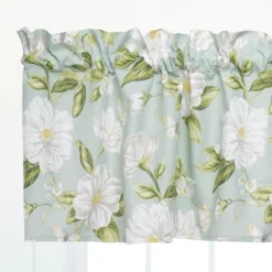 C&F Home Colonial Williamsburg Magnolia Garden Green And White Window Valance