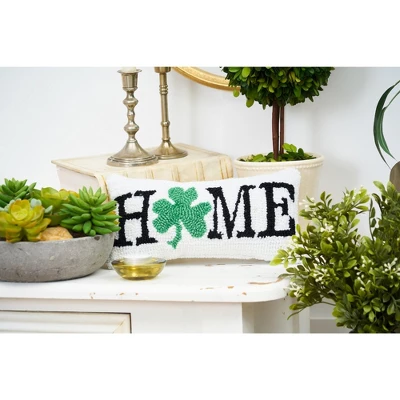 C&F Home 6" X 12" Shamrock Home Hooked Pillow 1 C&F Home 6" X 12" Shamrock Home Hooked Pillow