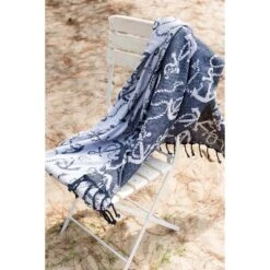 C&F Home Chenille Anchor Woven 50" X 60" Throw Blanket With Fringe