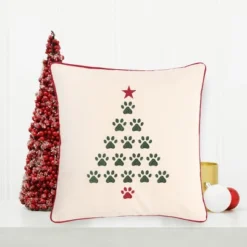 C&F Home 18" X 18" Christmas Tree Paws Embroidered Throw Pillow -C&F Home Sales GUEST 59abb38e bfe9 44de a562 2e6f2445cc8f