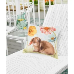 C&F Home 18" X 18" Floppy Ear Bunny Spring Easter Indoor/Outdoor Throw Pillow