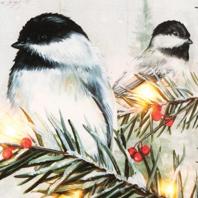 C&F Home Holiday Chickadee Light-Up LED Pillow 2 C&F Home Holiday Chickadee Light-Up LED Pillow - Image 2