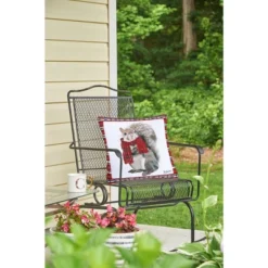 C&F Home 18" X 18" Plaid Squirrel Indoor / Outdoor Christmas Holiday Throw Pillow -C&F Home Sales GUEST 6a214d16 6fe4 40d6 996b 99121e78378b