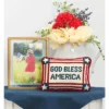 C&F Home 6.5" X 9" God Bless America July 4th Needlepoint Petite Throw Pillow