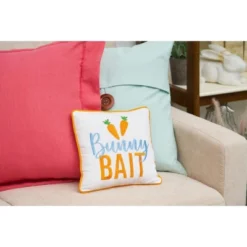 C&F Home 10" X 10" Bunny Bait Embroidered Throw Pillow -C&F Home Sales GUEST 7c678968 36be 4bc4 9b16 2c0b8a7674d7