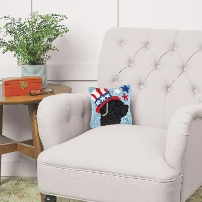 C&F Home 8" X 8" Patriotic Dog Hooked Americana July 4th Throw Pillow 3 C&F Home 8" X 8" Patriotic Dog Hooked Americana July 4th Throw Pillow - Image 3