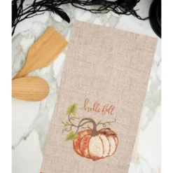 C&F Home 18" X 27" Harvest Time Pumpkin Fall Embellished Flour Sack Kitchen Towel -C&F Home Sales GUEST 8907b6c0 b56e 4bfa a8ff 7521677de787
