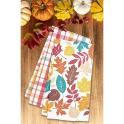 C&F Home Fall Leaves & Plaid Printed & Woven Kitchen Towel Set Of 2 -C&F Home Sales GUEST 8afdab49 5fc1 43b1 993b 0989b3a02b2a
