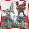 C&F Home 8" X 8" Christmas Donkey Petite Printed Throw Pillow