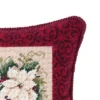 C&F Home 14" X 14" White Poinsettia Needlepoint Pillow