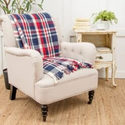 C&F Home 50" X 60" Harbor Plaid Red White And Blue Patriotic July 4th Woven Throw Blanket -C&F Home Sales GUEST 9417d504 3920 4c2a be6a 1f11efe7dc9d