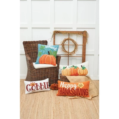 C&F Home 10" X 20" Gobble Thanksgiving Turkey Hooked Throw Pillow 3 C&F Home 10" X 20" Gobble Thanksgiving Turkey Hooked Throw Pillow - Image 3