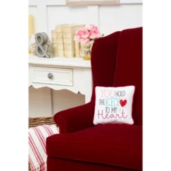C&F Home 10" X 10" You Hold The Key To My Heart Embroidered Valentine's Day Throw Pillow -C&F Home Sales GUEST 94a7717a bec6 4f30 b1f0 99aeab81912a