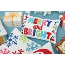 C&F Home Merry And Bright Hooked Christmas Throw Pillow -C&F Home Sales GUEST 9609513d 6db7 42aa 9f2a 50b4df5bfc1a