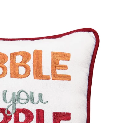C&F Home 10" X 10" Gobble Till You Wobble Thanksgiving Embroidered Throw Pillow 4 C&F Home 10" X 10" Gobble Till You Wobble Thanksgiving Embroidered Throw Pillow - Image 4