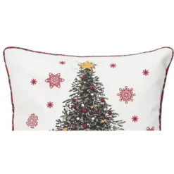 C&F Home Festive Dogs Around Tree 18" X 18" Embellished Throw Pillow
