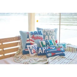 C&F Home 6" X 12" Lake Time Hooked Pillow