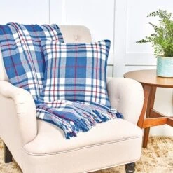 C&F Home 18" X 18" Parker Blue & Red Plaid Woven Throw Pillow 9 C&F Home 18" X 18" Parker Blue & Red Plaid Woven Throw Pillow -C&F Home Sales GUEST a203fdf6 23cd 4973 8e37 aa93e3c0c87e