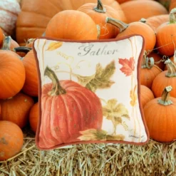 C&F Home 8" X 8" Gather Pumpkin Petite Printed Fall Throw Pillow -C&F Home Sales GUEST a3c1f7ba cd1f 430d 8b4f 6503af069de7