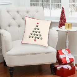 C&F Home 18" X 18" Christmas Tree Paws Embroidered Throw Pillow -C&F Home Sales GUEST ab2ada93 b87a 4ff0 88c1 4d1b70f07a43