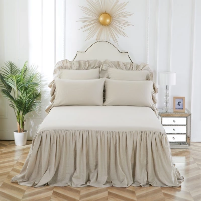 C&F Home Ruffled 20" X 30" Standard Pillowcase Natural 3 C&F Home Ruffled 20" X 30" Standard Pillowcase Natural - Image 3