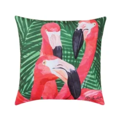 C&F Home 18" X 18" Pink Flamingos Coastal Tropical Indoor/Outdoor Throw Pillow -C&F Home Sales GUEST abfaf0bf 9ba5 498b 99be 9ad4f6a0b106