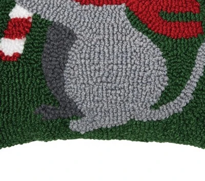 C&F Home Christmas Mouse Hooked Pillow 2 C&F Home Christmas Mouse Hooked Pillow - Image 2