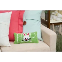 C&F Home 6" X 12" Bunny Hop Hooked Pillow