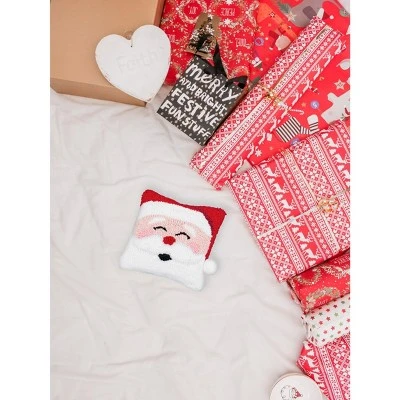 C&F Home 8" X 8" Happy Santa Hooked Petite Christmas Holiday Throw Pillow 5 C&F Home 8" X 8" Happy Santa Hooked Petite Christmas Holiday Throw Pillow - Image 5