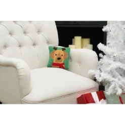 C&F Home Reindeer Puppy Hooked Throw Pillow -C&F Home Sales GUEST c26bf4e2 8919 436d 9a36 3de4af105b74