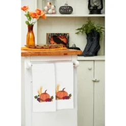 C&F Home Fall Harvest Pumpkin Cotton Waffle Weave Kitchen Towel -C&F Home Sales GUEST c314f602 479e 4654 bddd bd8670b54bb1