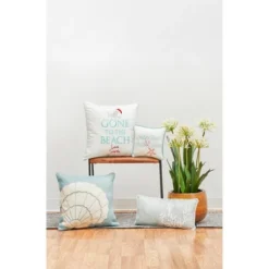 C&F Home 18" X 18" Shell Burlap Applique Throw Pillow -C&F Home Sales GUEST c5ecb468 4f70 4d72 94ea b2c715fe2c75