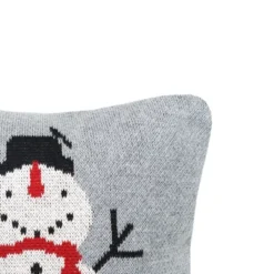 C&F Home 10" X 10" Snowman Knitted Christmas Holiday Throw Pillow