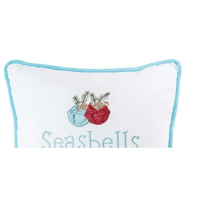 C&F Home 10" X 10" Seashells And Jingle Bells Embroidered Christmas Holiday Throw Pillow 1 C&F Home 10" X 10" Seashells And Jingle Bells Embroidered Christmas Holiday Throw Pillow