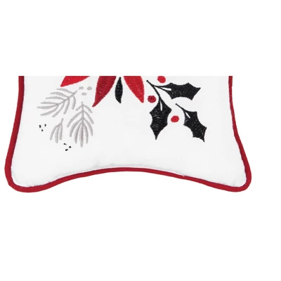 C&F Home Poinsettia & Mistletoe Embroidered Throw Pillow 2 C&F Home Poinsettia & Mistletoe Embroidered Throw Pillow - Image 2